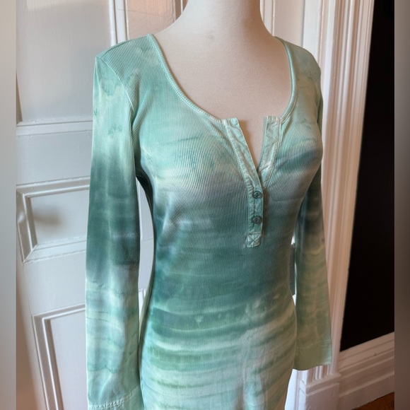 NWT Young Fabulous and Broke Leo Midi Dress Everglade Paintbrush Wash Green Pink - Picture 4 of 16